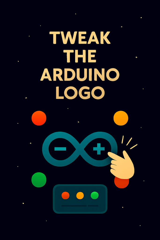 Arduino بأسلوب رمزي مبسط، مع لمسات فنية تمثل الإبداع والبرمجة، دون استخدام شعارات تجارية أو علامات مسجلة